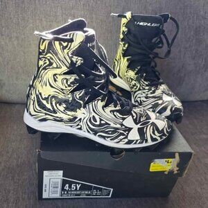 Under Armour Highlight Lux RM Jr. Football Cleats | Size 4.5Y | Black Gold Swirl